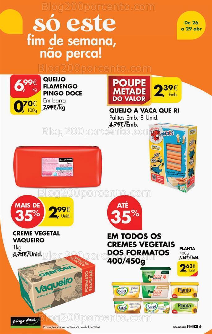 Antevisão Folheto PINGO DOCE Promoções de 26 a 29 abril