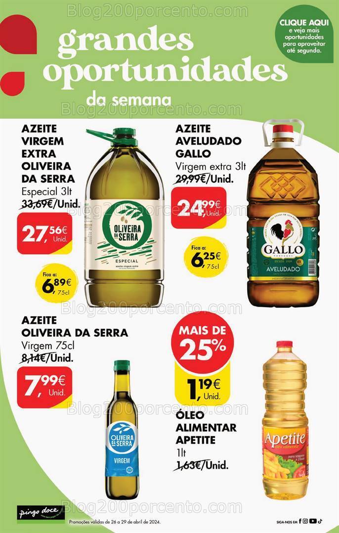 Antevisão Folheto PINGO DOCE Promoções de 26 a 29 abril