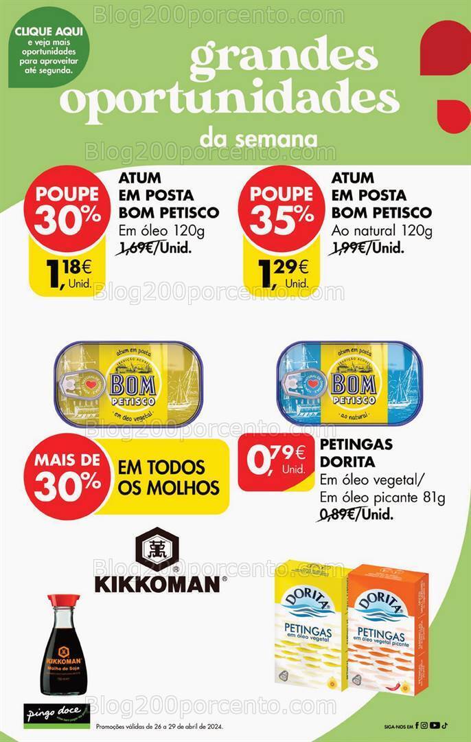 Antevisão Folheto PINGO DOCE Promoções de 26 a 29 abril