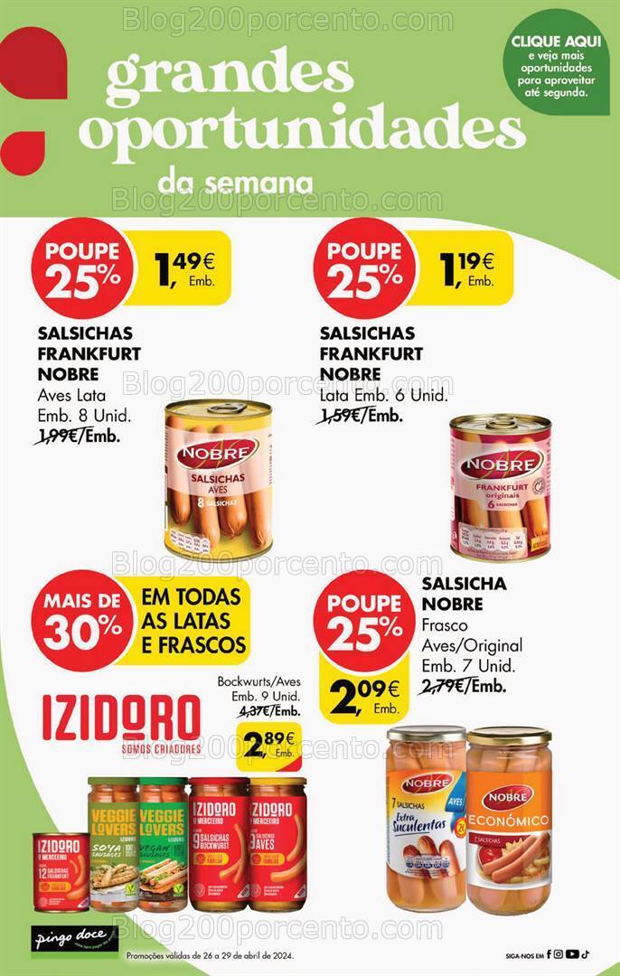 Antevisão Folheto PINGO DOCE Promoções de 26 a 29 abril