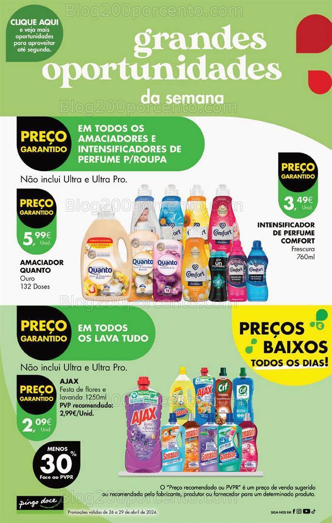 Antevisão Folheto PINGO DOCE Promoções de 26 a 29 abril