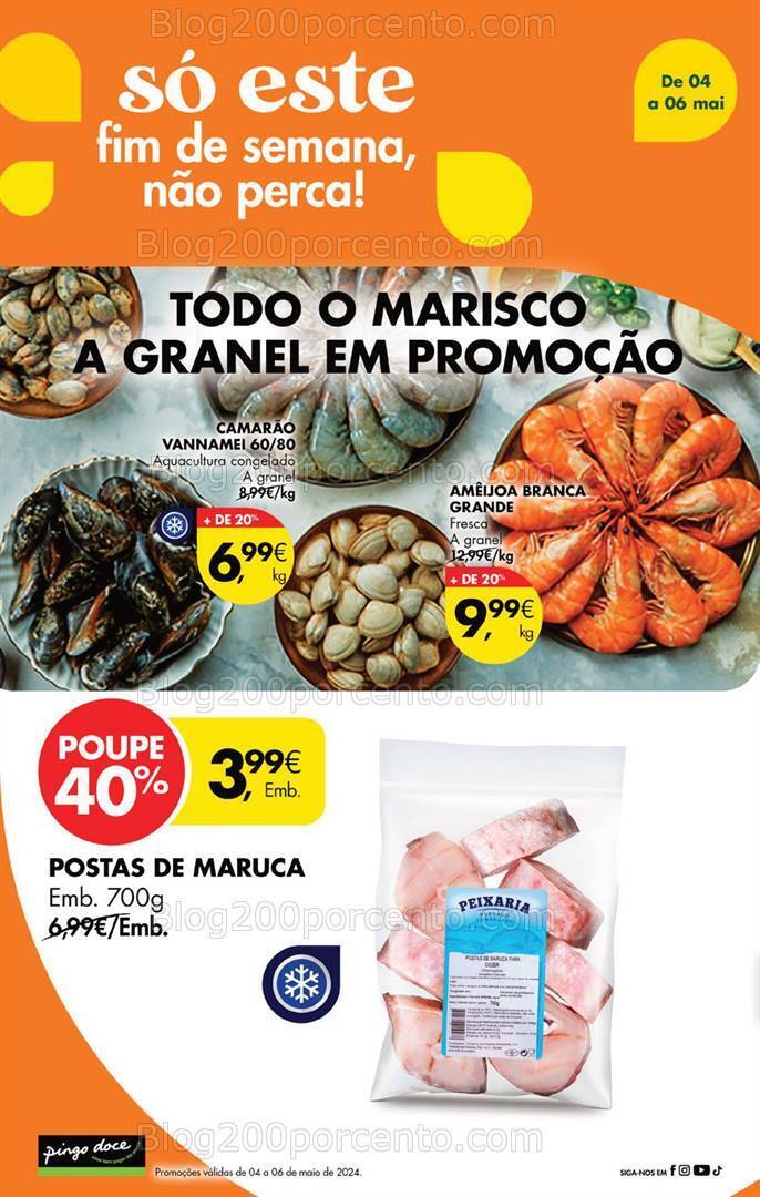 Antevisão Folheto PINGO DOCE Fim de Semana - Promoções de 4 a 6 maio