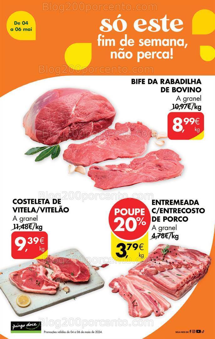 Antevisão Folheto PINGO DOCE Fim de Semana - Promoções de 4 a 6 maio