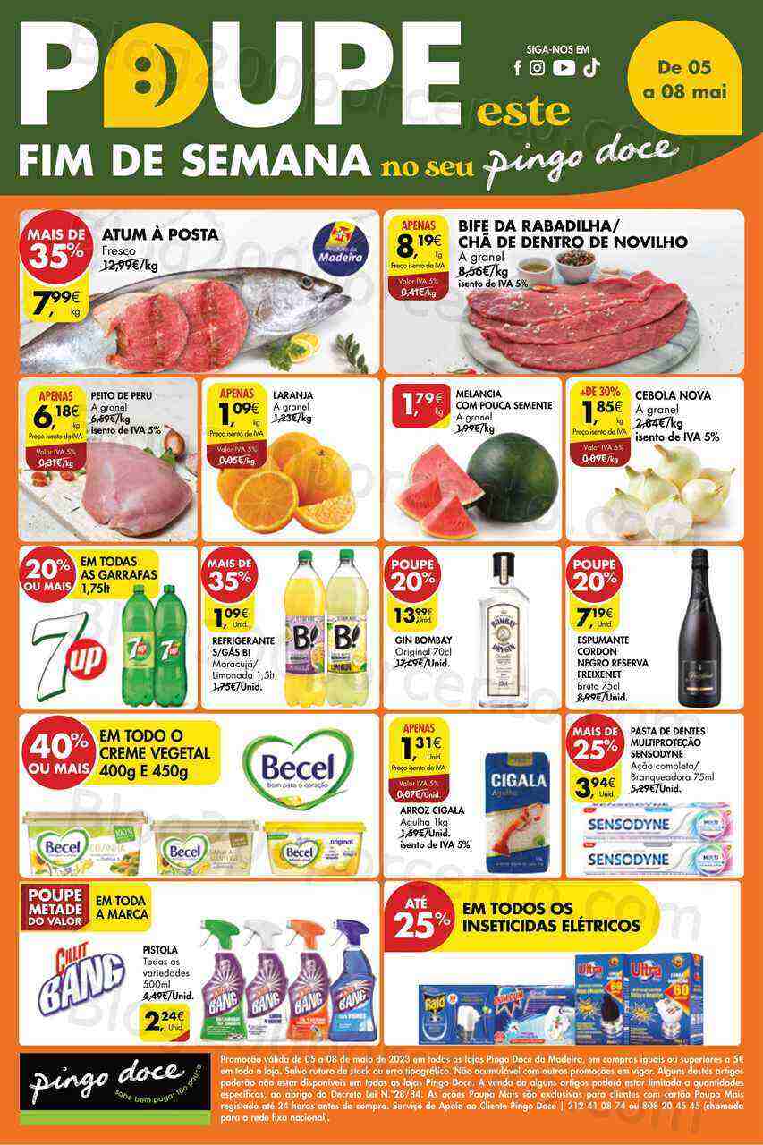 Antevisão Folheto PINGO DOCE Madeira Promoções Fim de Semana - 5 a 8 maio