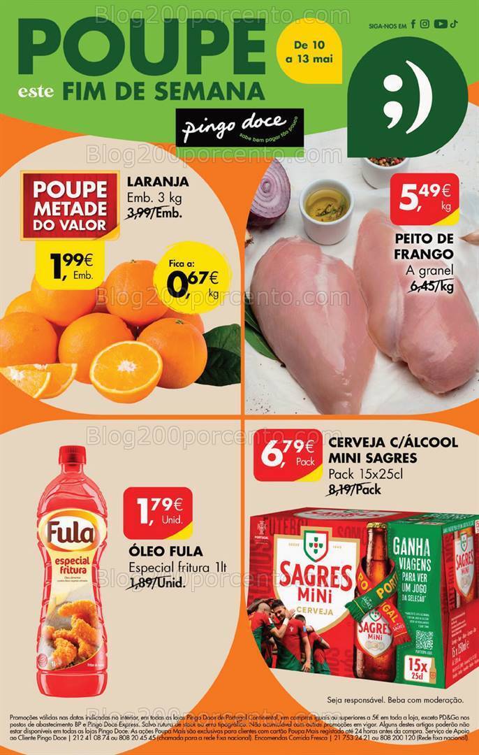 Antevisão Folheto PINGO DOCE Promoções Fim de Semana - 10 a 13 maio