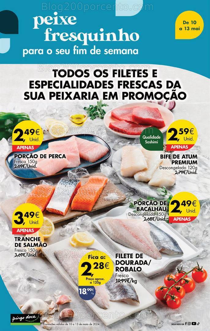 Antevisão Folheto PINGO DOCE Promoções Fim de Semana - 10 a 13 maio