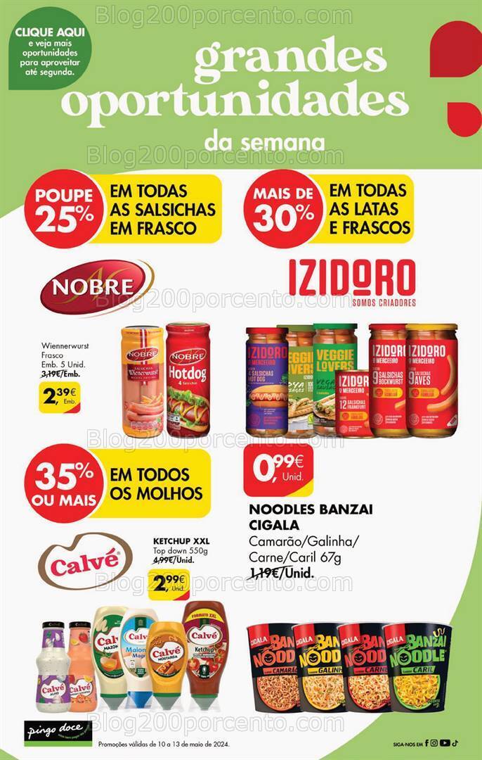 Antevisão Folheto PINGO DOCE Promoções Fim de Semana - 10 a 13 maio