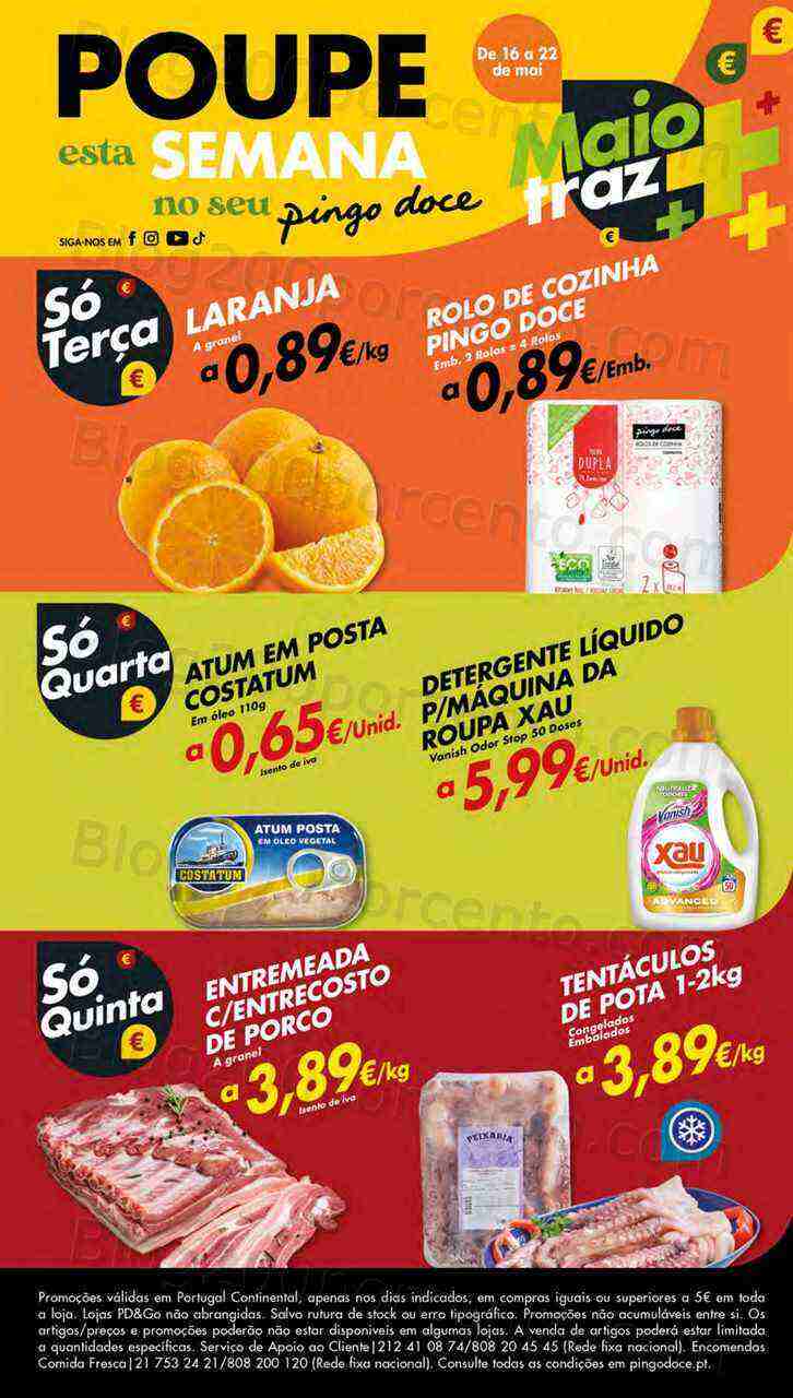 Antevisão Folheto PINGO DOCE Lojas Pequenas Promoções de 16 a 22 maio