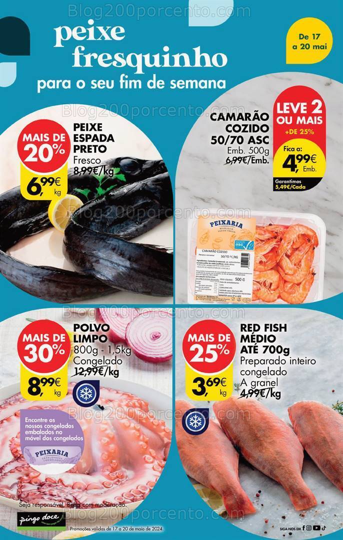 Antevisão Folheto PINGO DOCE Promoções Fim de Semana - 17 a 20 maio
