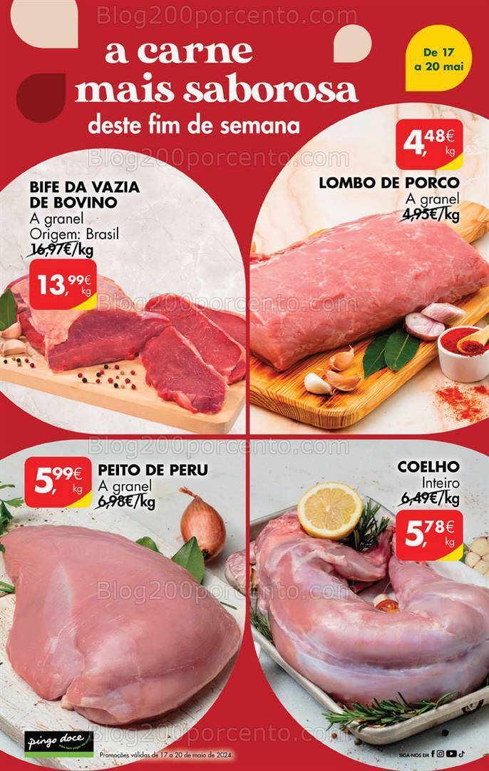 Antevisão Folheto PINGO DOCE Promoções Fim de Semana - 17 a 20 maio