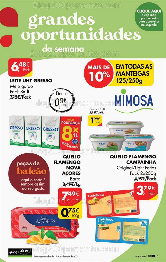Antevisão Folheto PINGO DOCE Promoções Fim de Semana - 17 a 20 maio