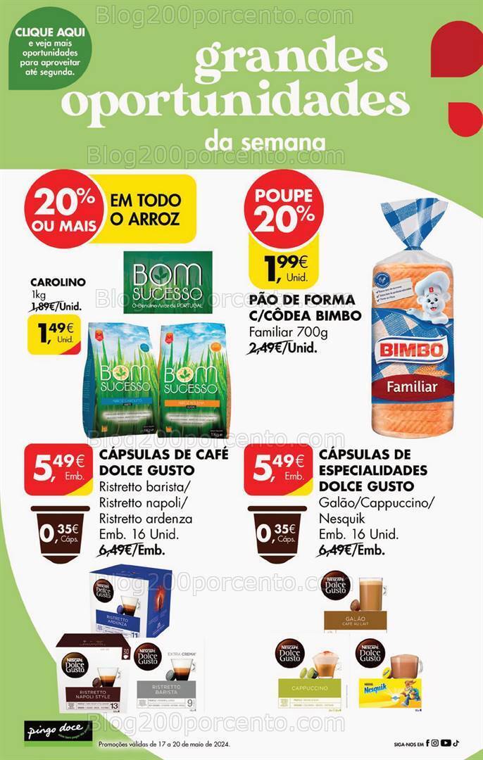 Antevisão Folheto PINGO DOCE Promoções Fim de Semana - 17 a 20 maio