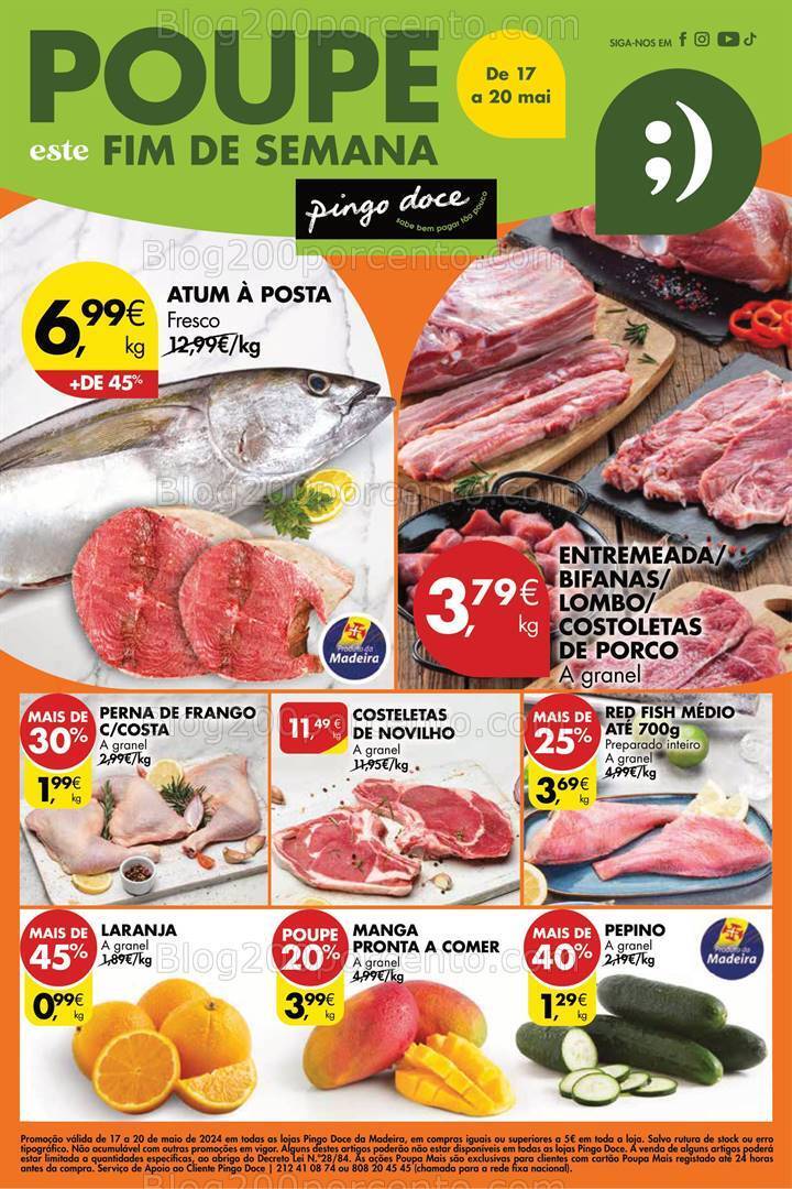 Antevisão Folheto PINGO DOCE Madeira Promoções Fim de Semana - 17 a 20 maio