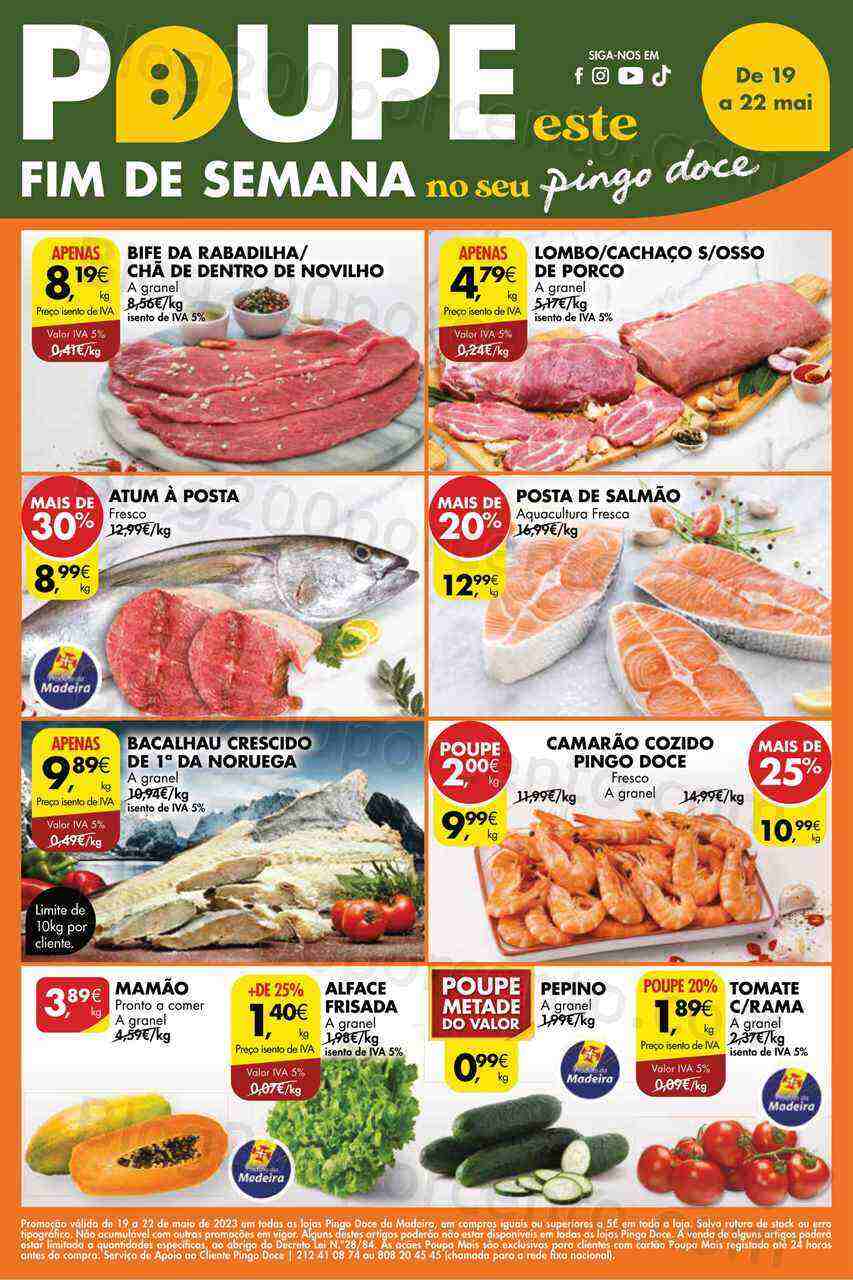 Antevisão Folheto PINGO DOCE Madeira Promoções Fim de Semana - 19 a 22 maio