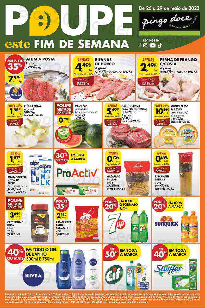 Antevisão Folheto PINGO DOCE Madeira Promoções Fim de Semana - 26 a 29 maio