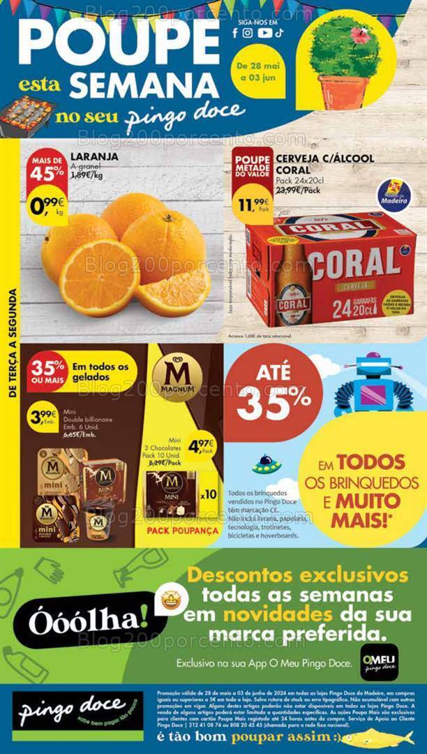 Antevisão de Folheto PINGO DOCE Madeira Promoções de 28 maio a 3 junho