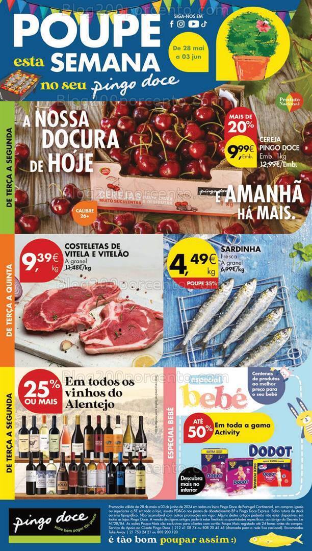 Antevisão de Folheto PINGO DOCE Lojas Grandes Promoções de 28 maio a 3 junho