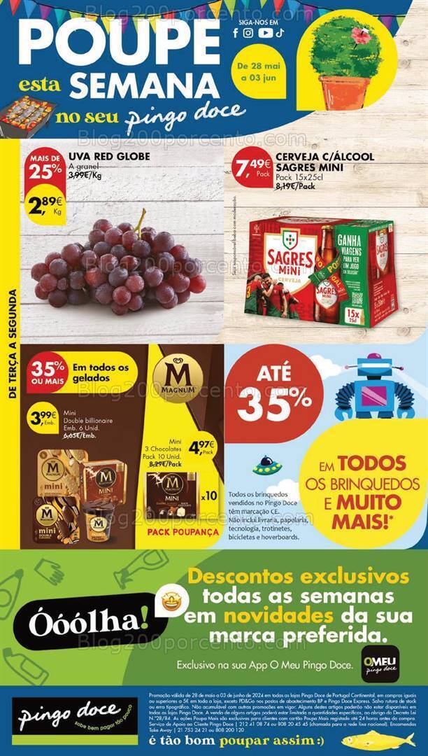 Antevisão de Folheto PINGO DOCE Lojas Grandes Promoções de 28 maio a 3 junho