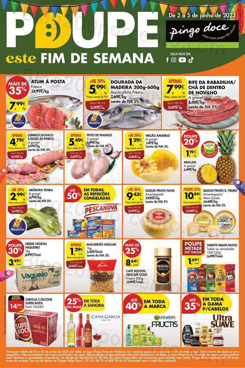 Antevisão Folheto PINGO DOCE Madeira Promoções Fim de Semana - 2 a 5 junho