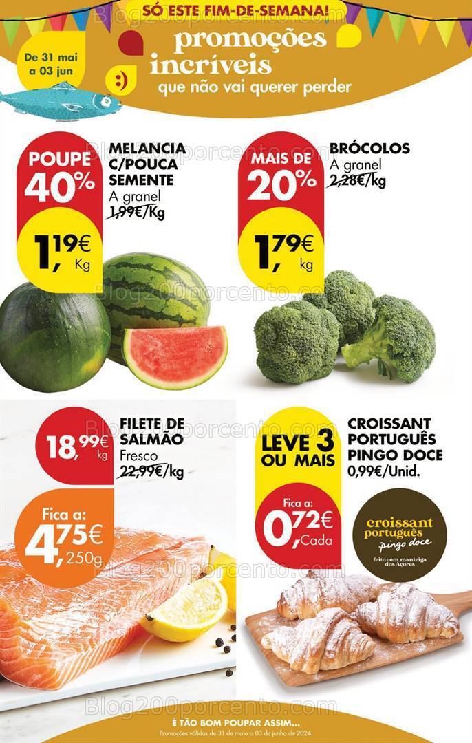 Antevisão Folheto PINGO DOCE Promoções Fim de Semana - 31 maio a 3 junho