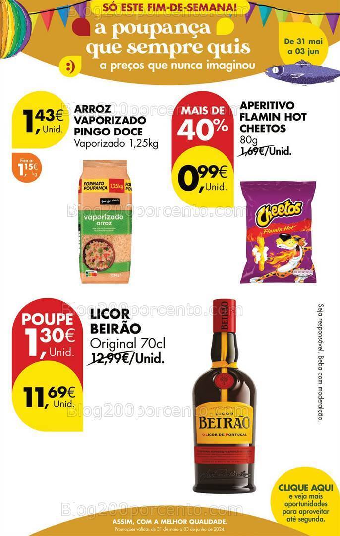 Antevisão Folheto PINGO DOCE Promoções Fim de Semana - 31 maio a 3 junho