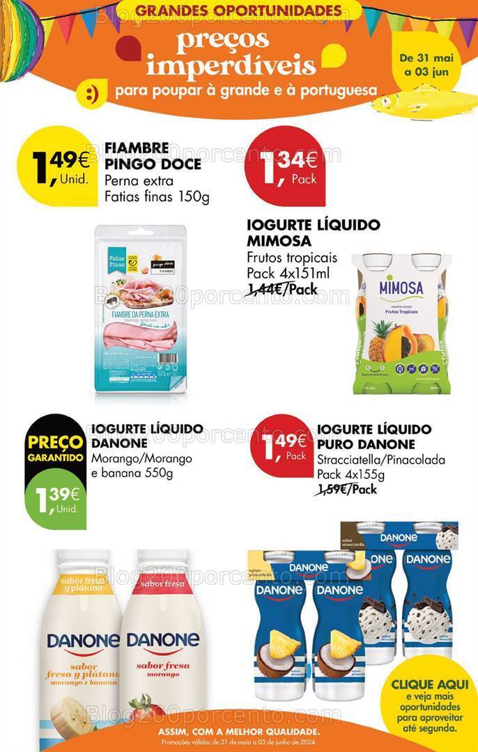 Antevisão Folheto PINGO DOCE Promoções Fim de Semana - 31 maio a 3 junho