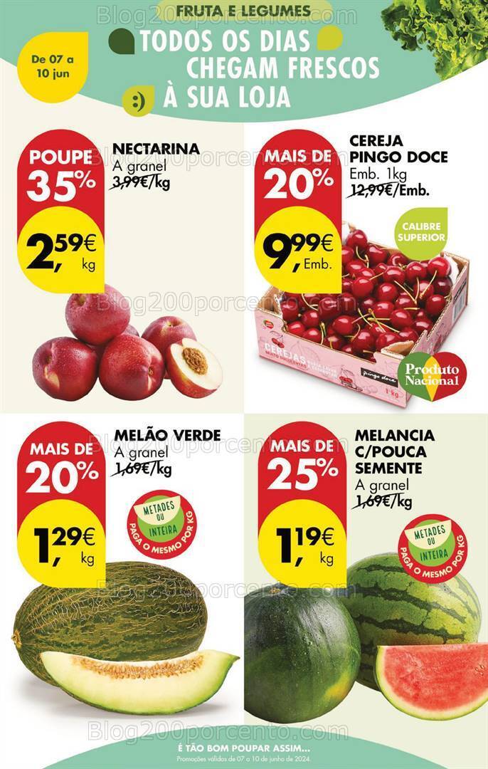 Antevisão Folheto PINGO DOCE Promoções Fim de Semana - 7 a 10 junho