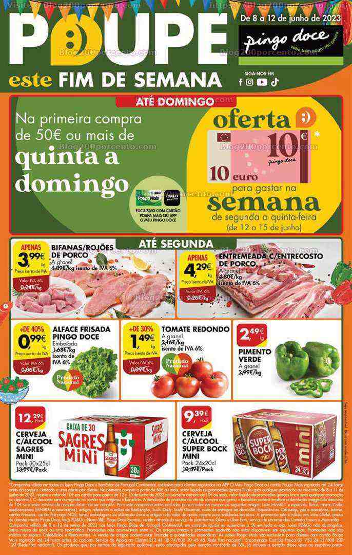 Antevisão Folheto PINGO DOCE Promoções Fim de Semana - 8 a 12 junho
