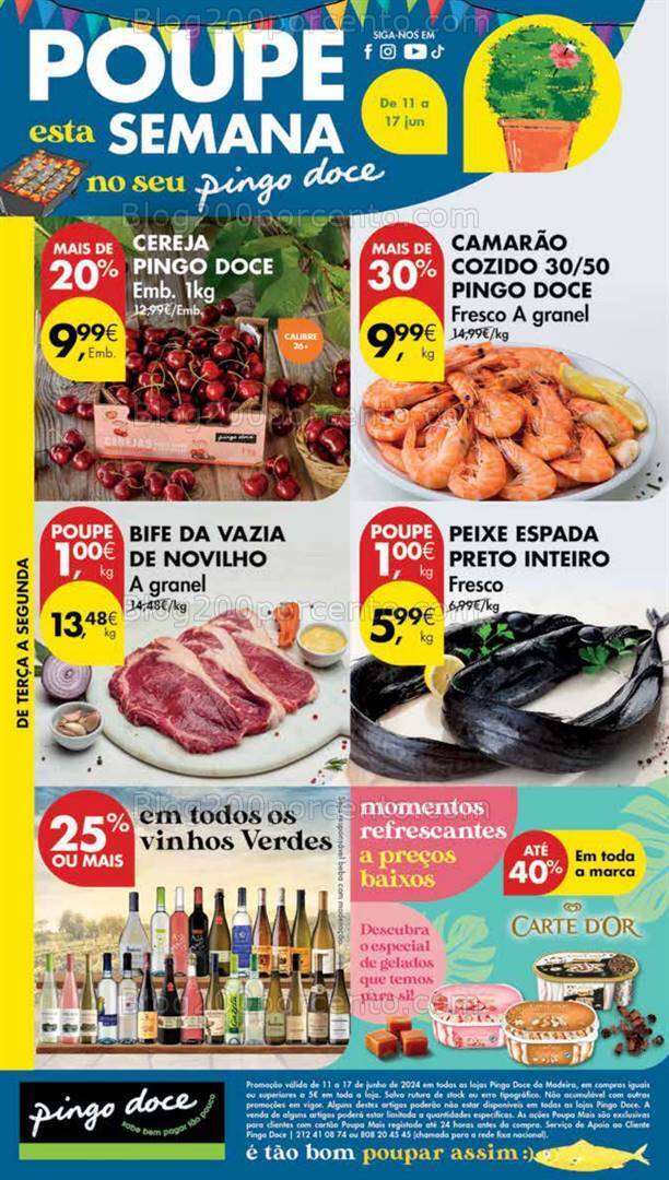 Antevisão Folheto PINGO DOCE Madeira Promoções de 11 a 17 junho