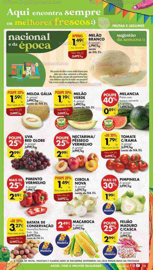 Antevisão Folheto PINGO DOCE Madeira Promoções de 13 a 19 junho