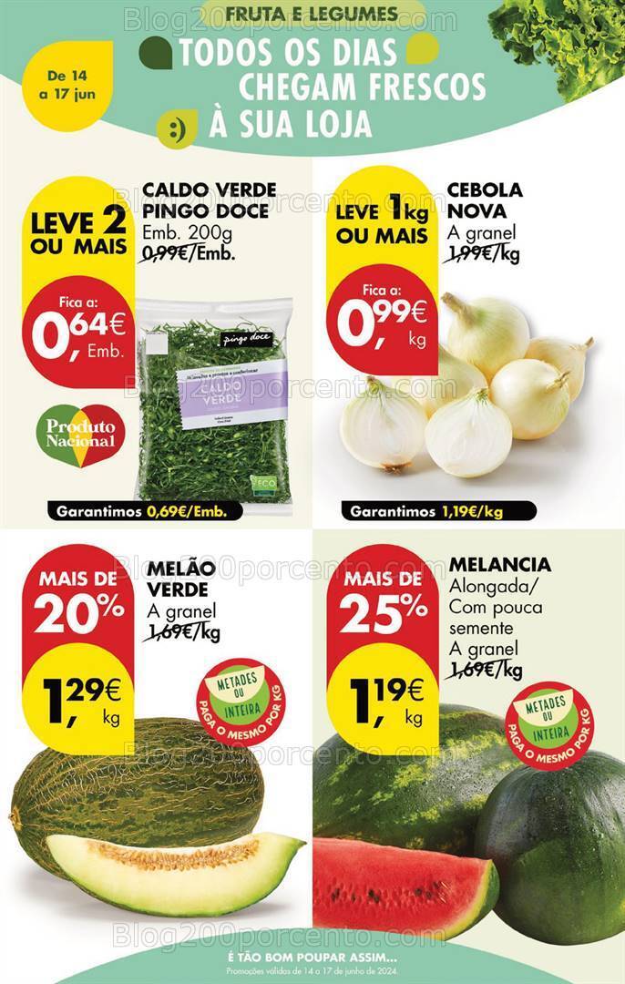 Antevisão Folheto PINGO DOCE Promoções Fim de Semana - 14 a 17 junho