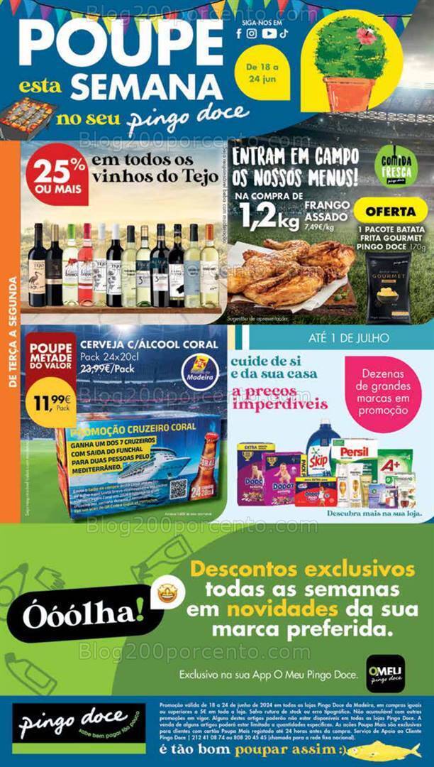 Antevisão Folheto PINGO DOCE Madeira Promoções de 18 a 24 junho