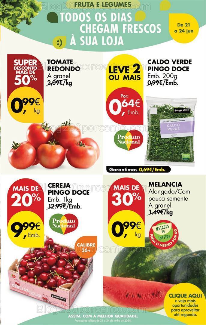 Antevisão Folheto PINGO DOCE Fim de Semana Promoções de 21 a 24 junho