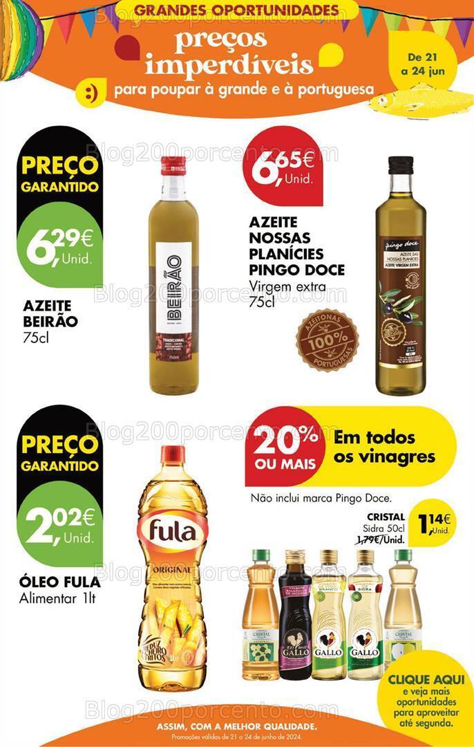 Antevisão Folheto PINGO DOCE Fim de Semana Promoções de 21 a 24 junho