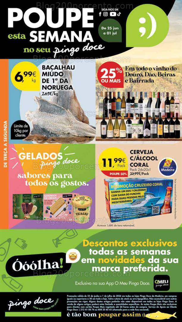 Antevisão Folheto PINGO DOCE Madeira Promoções de 25 junho a 1 julho