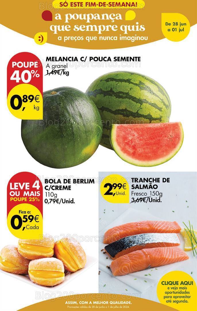 Antevisão Folheto PINGO DOCE Promoções Fim de Semana - 28 junho a 1 julho