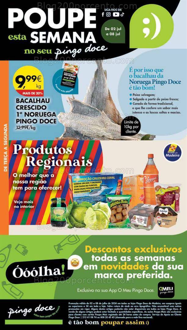 Antevisão Folheto PINGO DOCE Madeira Promoções de 2 a 8 julho