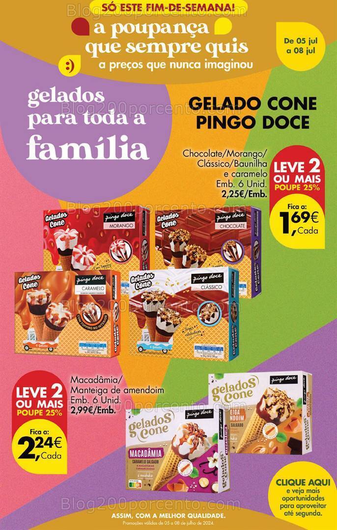 Antevisão Folheto PINGO DOCE Promoções Fim de Semana - 5 a 8 julho