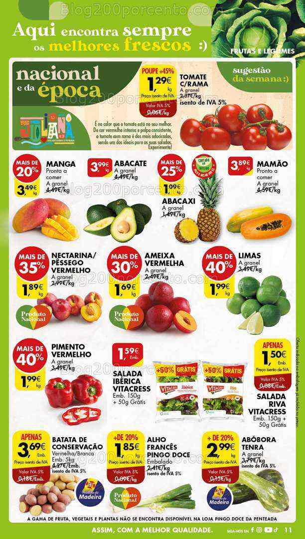 Antevisão Folheto PINGO DOCE Madeira Promoções de 11 a 17 julho