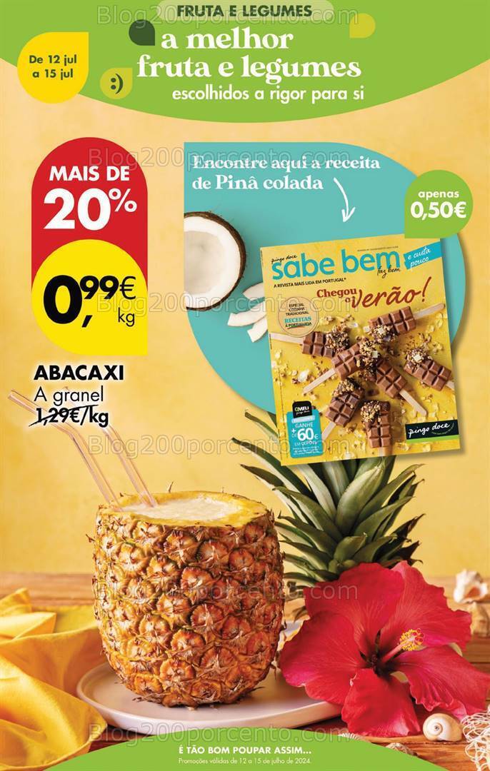 Antevisão Folheto PINGO DOCE Promoções Fim de Semana - 12 a 15 julho