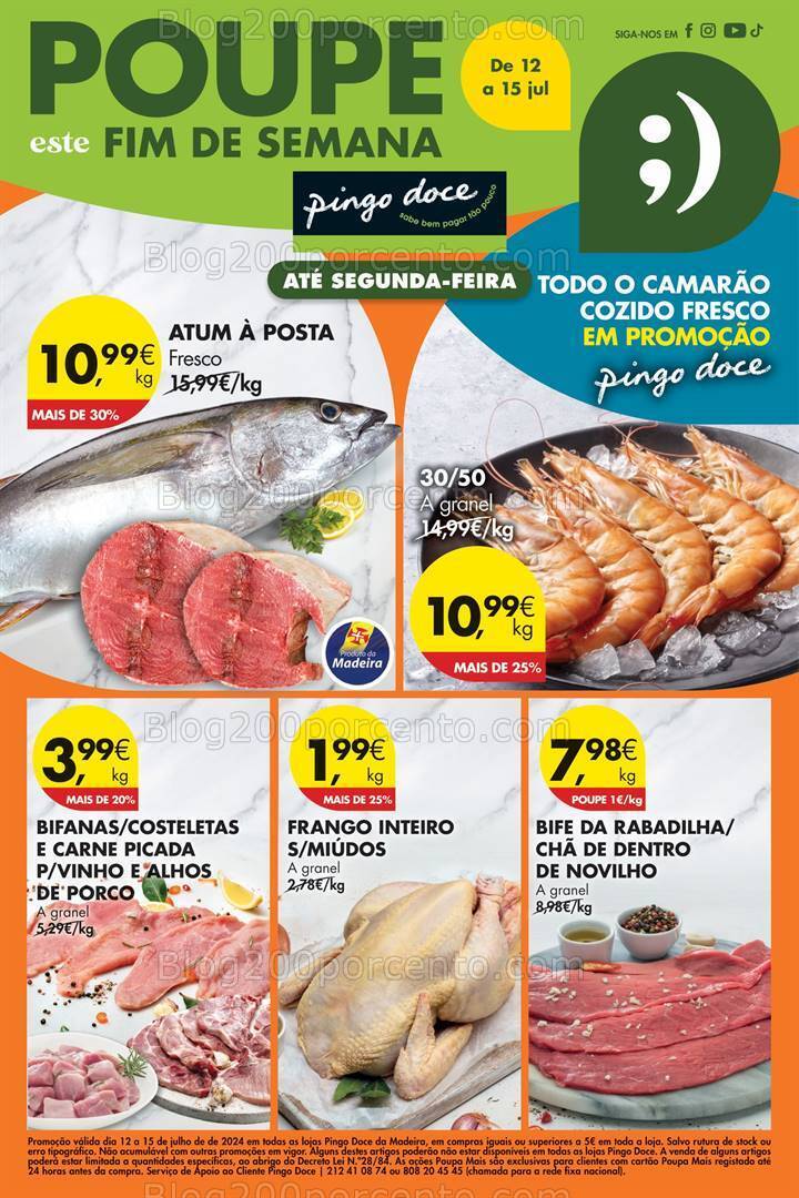 Antevisão Folheto PINGO DOCE Madeira Promoções Fim de Semana - 12 a 15 julho