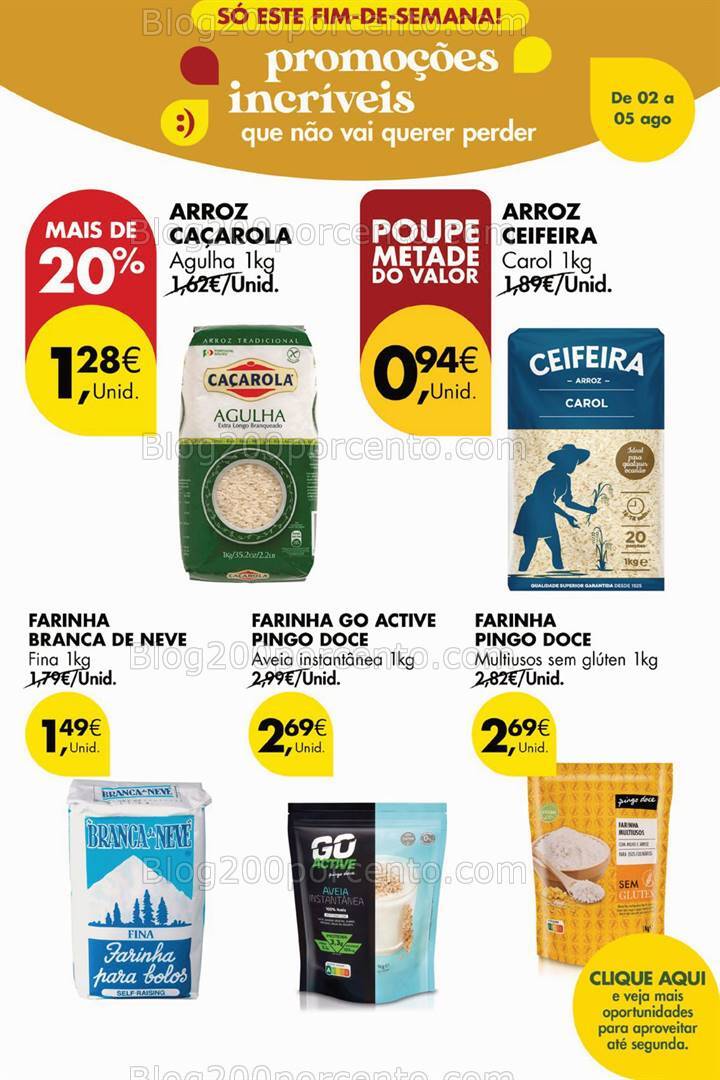 Antevisão Folheto PINGO DOCE Promoções Fim de Semana - só 3 e 4 agosto