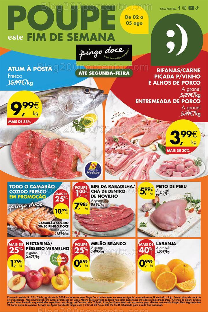 Antevisão Folheto PINGO DOCE Madeira Promoções Fim de Semana - 2 a 5 agosto