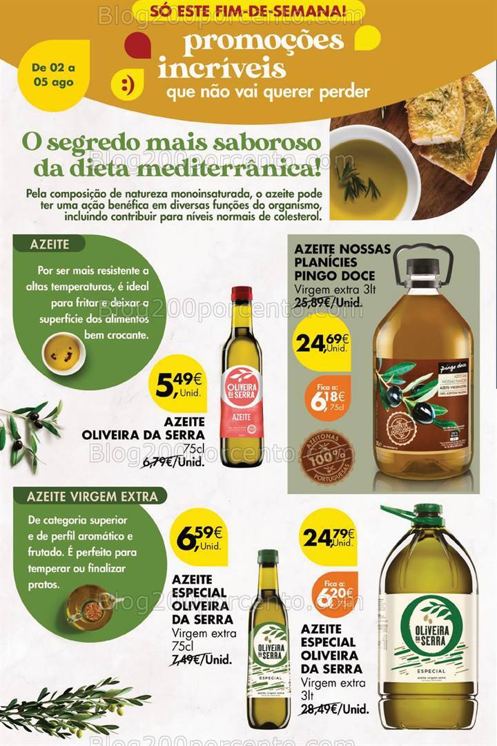 Antevisão Folheto PINGO DOCE Promoções Fim de Semana - 2 a 5 agosto