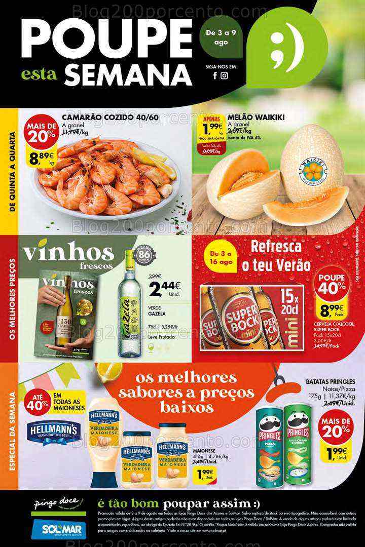 Antevisão Folheto PINGO DOCE Açores Promoções de 3 a 9 agosto