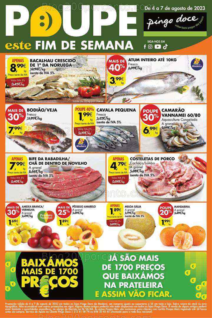 Antevisão Folheto PINGO DOCE Promoções Fim de Semana Madeira - 4 a 7 agosto
