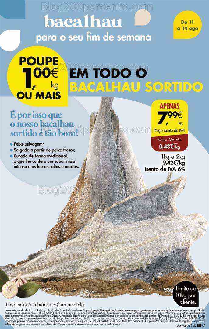 Antevisão Folheto PINGO DOCE Promoções Fim de Semana - 11 a 14 agosto