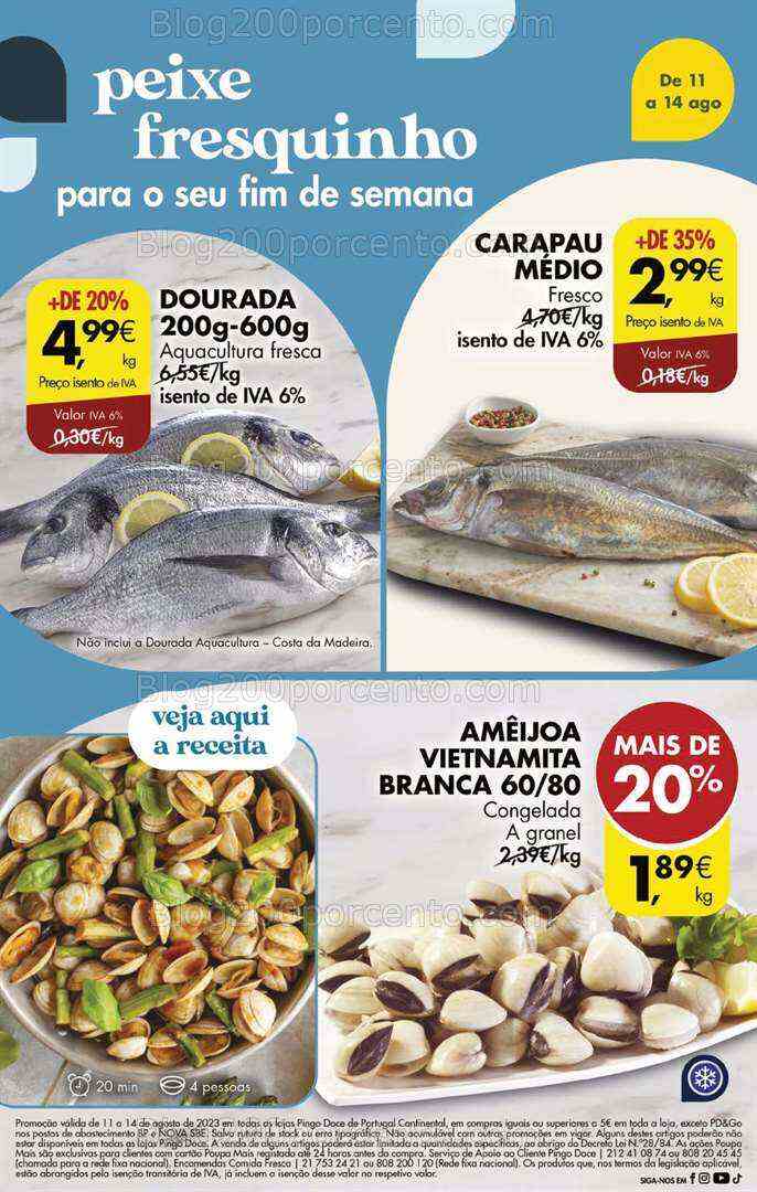 Antevisão Folheto PINGO DOCE Promoções Fim de Semana - 11 a 14 agosto