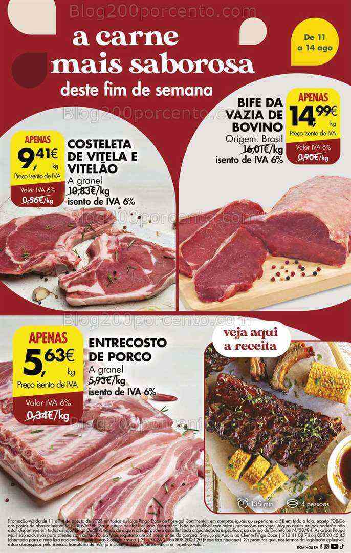 Antevisão Folheto PINGO DOCE Promoções Fim de Semana - 11 a 14 agosto
