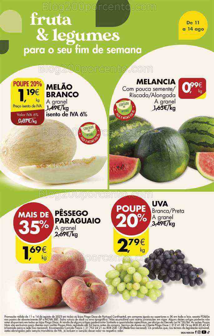 Antevisão Folheto PINGO DOCE Promoções Fim de Semana - 11 a 14 agosto